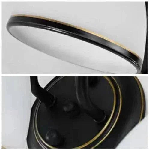 Applique Miroir De Salle De Bain Noir Et Blanc À Double Bras Rond - Clowas.fr