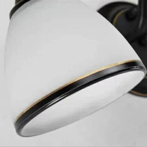 Applique Miroir De Salle De Bain Noir Et Blanc À Double Bras Rond - Clowas.fr