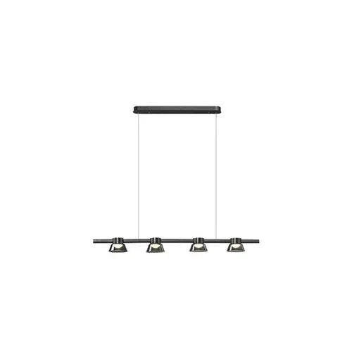 Suspension Linéaire À Plusieurs Lumières En Verre Noir - Clowas.fr
