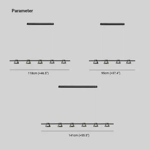Suspension Linéaire À Plusieurs Lumières En Verre Noir - Clowas.fr