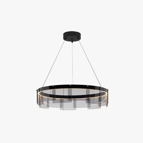 Black Glass Circle Living Room Pendant Light