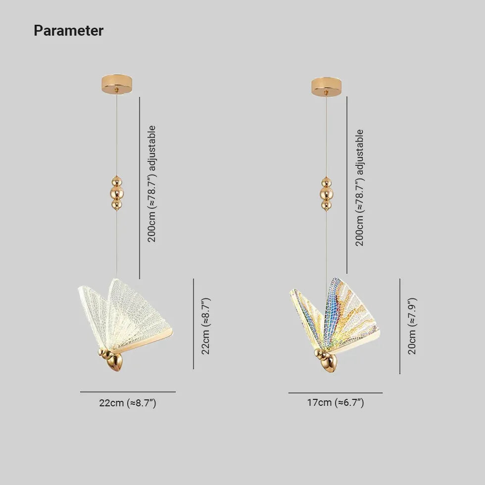 Suspension papillon créative pour chambre modern