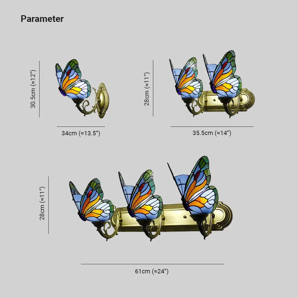 Tiffany Wall Sconce Butterfly Verre