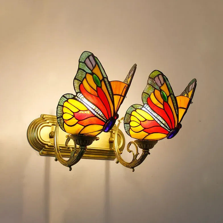 Tiffany Wall Sconce Butterfly Verre