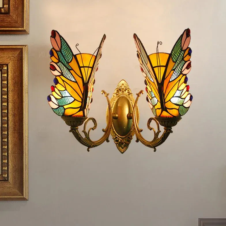 Tiffany Wall Sconce Butterfly Verre