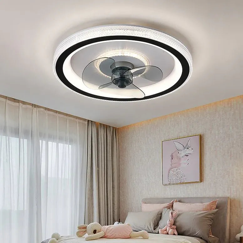 Plafonnier LED rond avec ventilateur