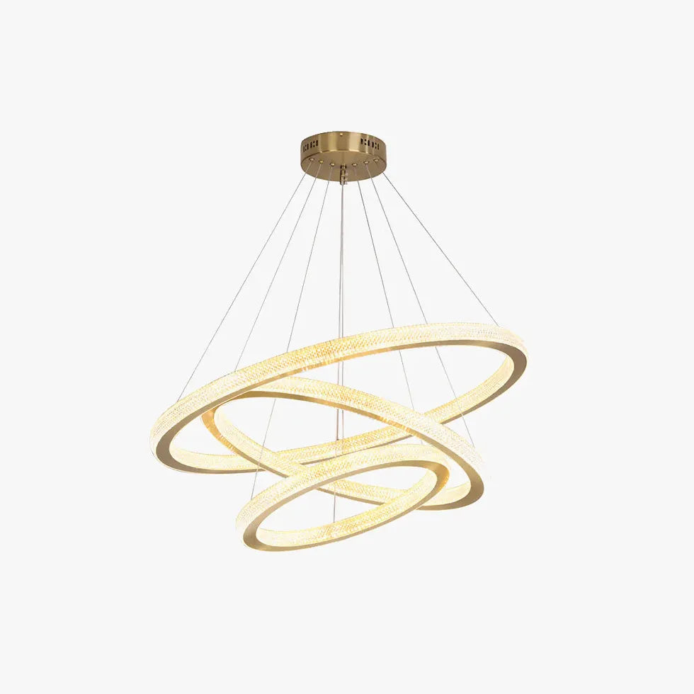 Crystal Gold Ring Modern Pendant Light