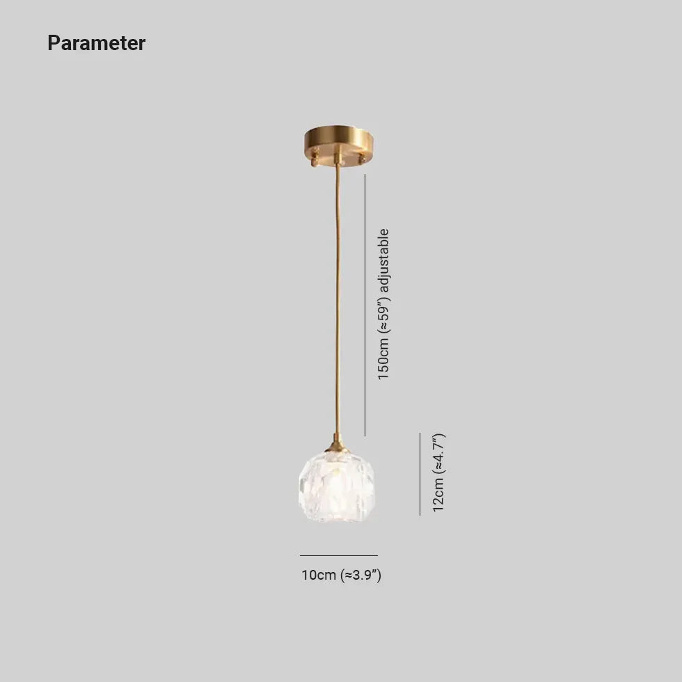 Luminaire boule suspension nordique cristal moderne