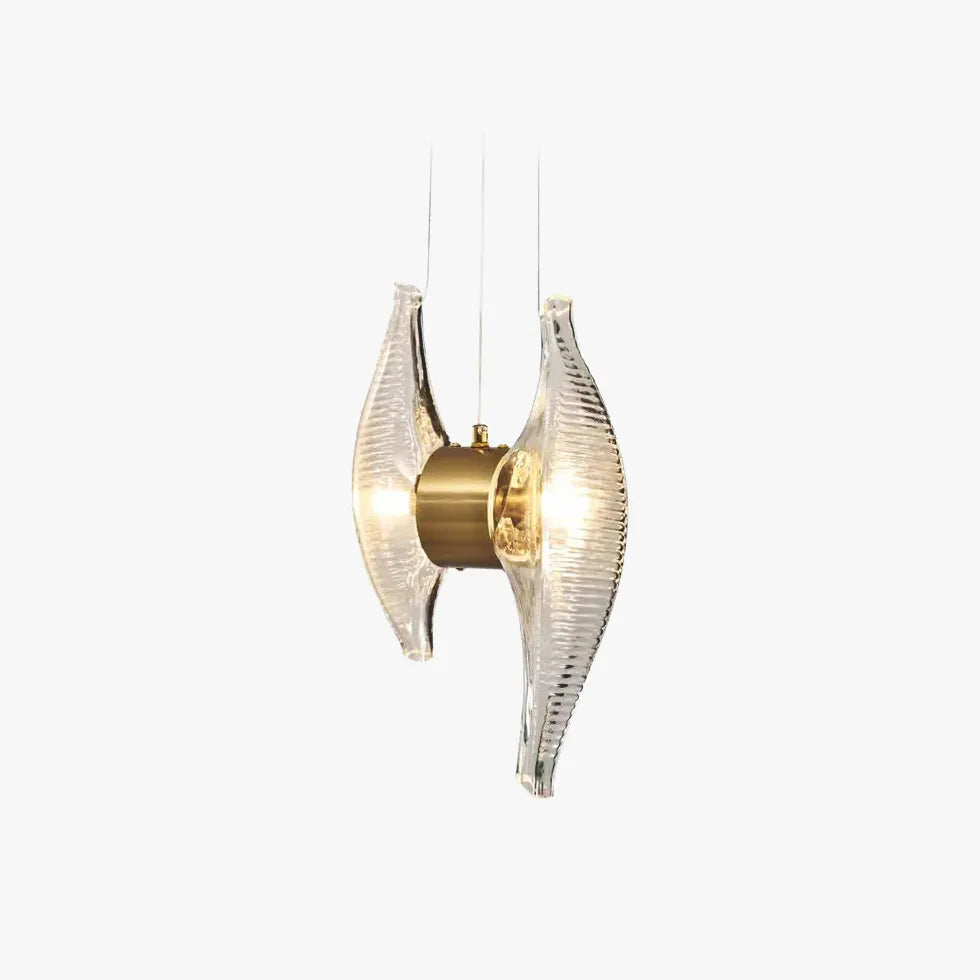 Wing-shaped Glass Bedroom Pendant Light