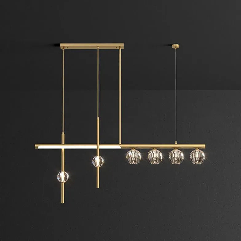 Multi-Head Crystal Linear Modern Pendant Light