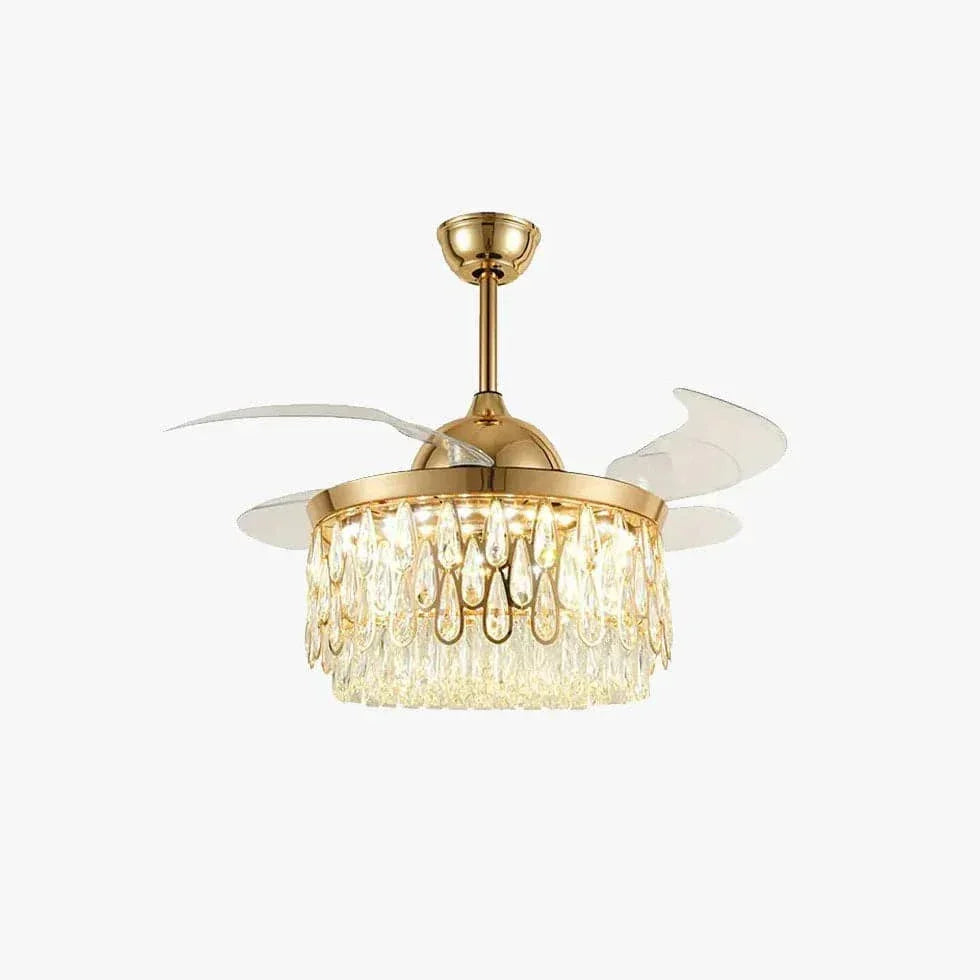 Ventilateur Lampe Design Plafonnier Silencieux Cristal - Clowas.fr