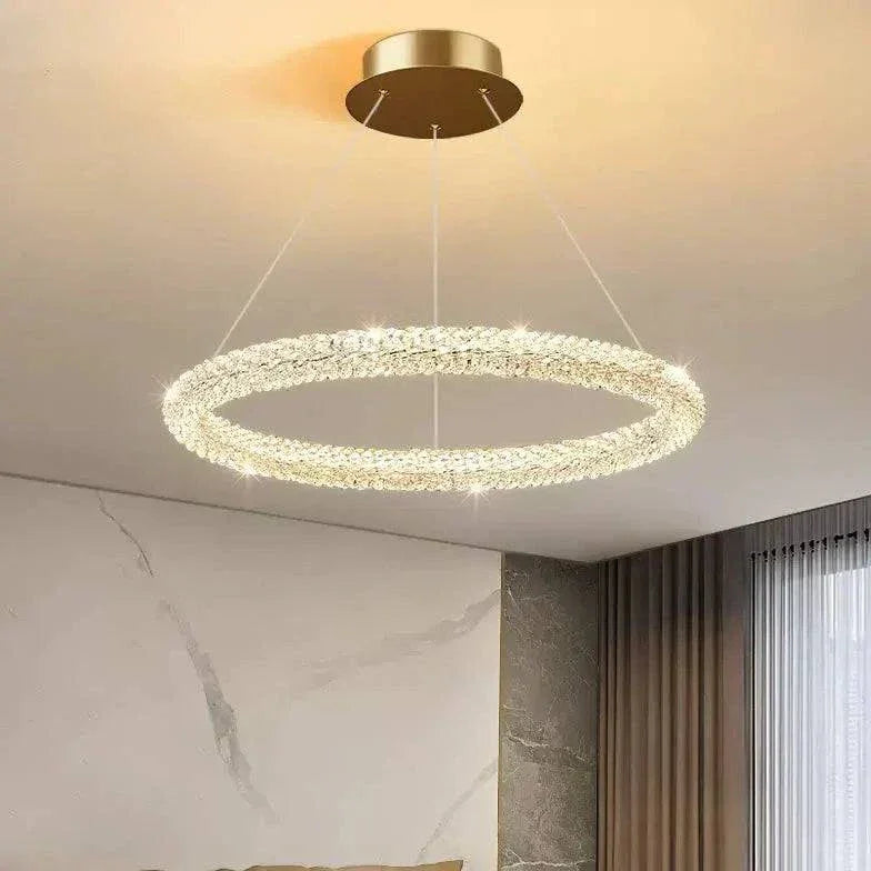 Lampe En Cristal De Chambre Moderne Suspendue Blanche - Clowas.fr