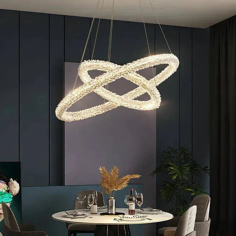 Lampe En Cristal De Chambre Moderne Suspendue Blanche - Clowas.fr