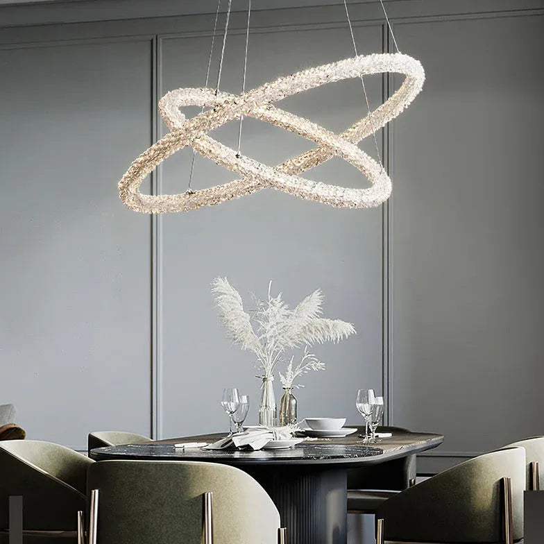 Circular Weaving Crystal Modern Pendant Light