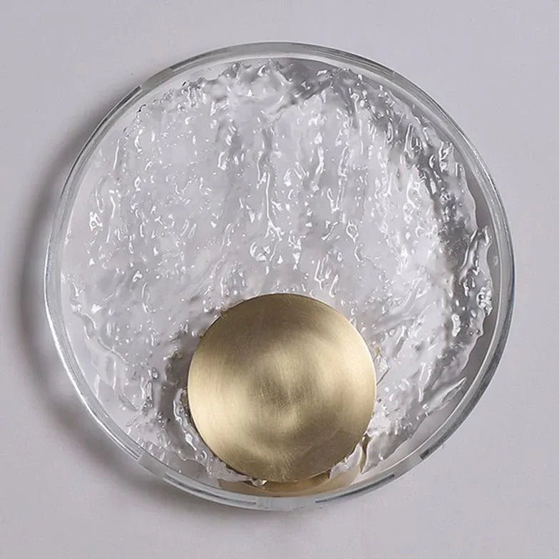 Ripple Crystal Round Gold Wall Lights