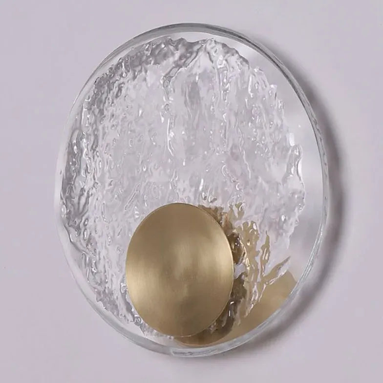 Ripple Crystal Round Gold Wall Lights