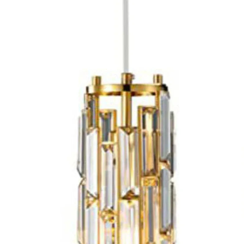 Multi-Head Cylinder Gold Crystal Modern Pendant Light