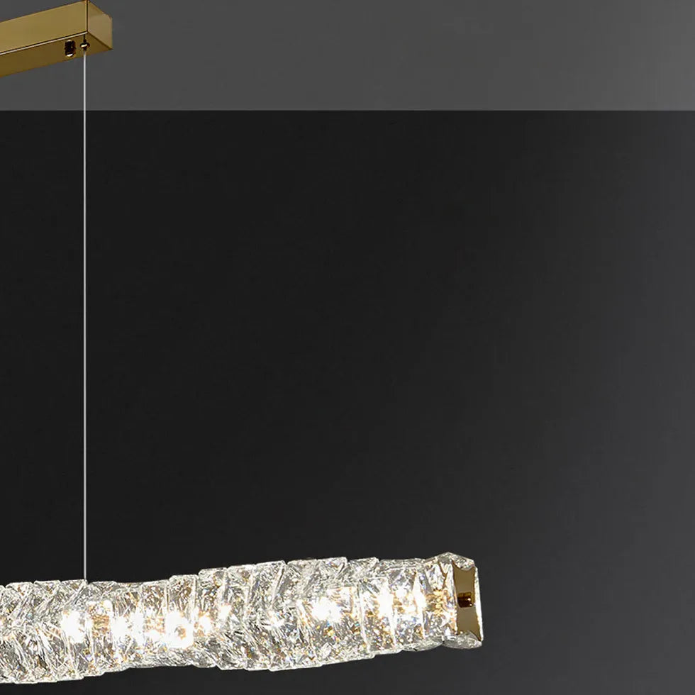 Crystal Linear Kitchen Pendant Light