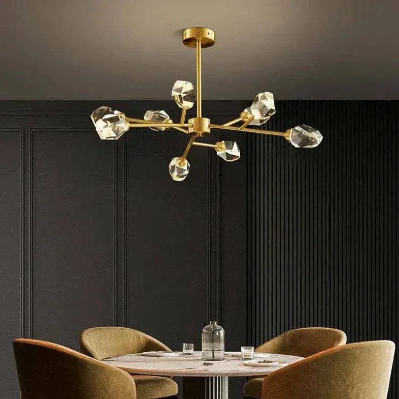 Lustre Moderne Pampilles Cristal Design Villa - Clowas.fr