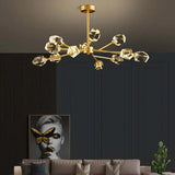 Lustre moderne pampilles cristal design villa