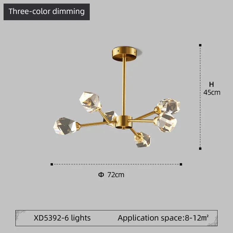 Lustre moderne pampilles cristal design villa