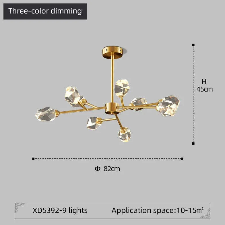 Lustre moderne pampilles cristal design villa