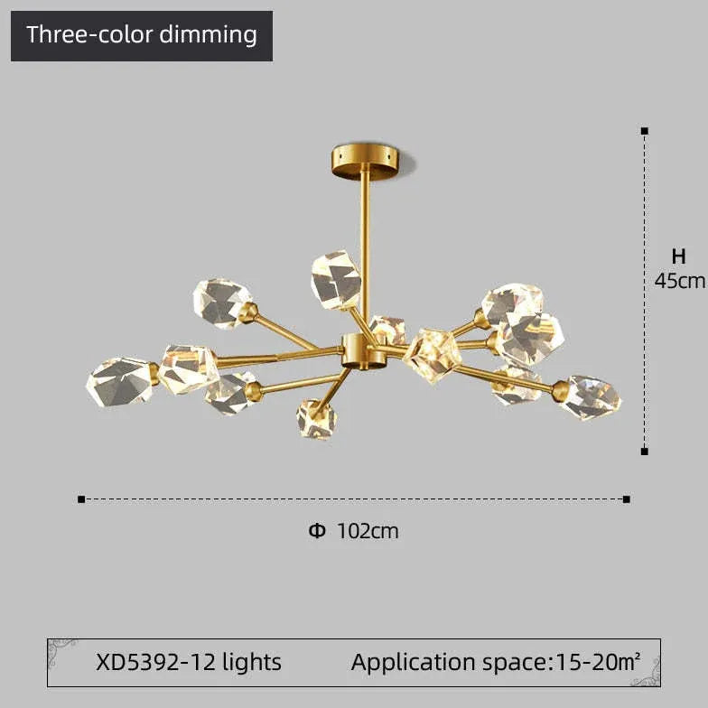 Lustre moderne pampilles cristal design villa