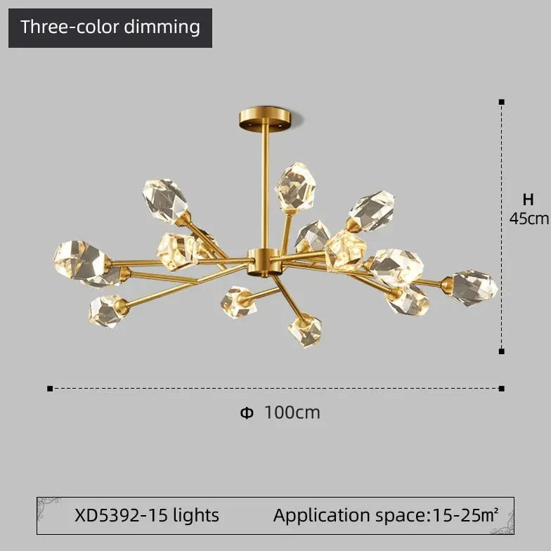 Lustre moderne pampilles cristal design villa