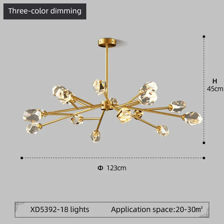 Lustre moderne pampilles cristal design villa