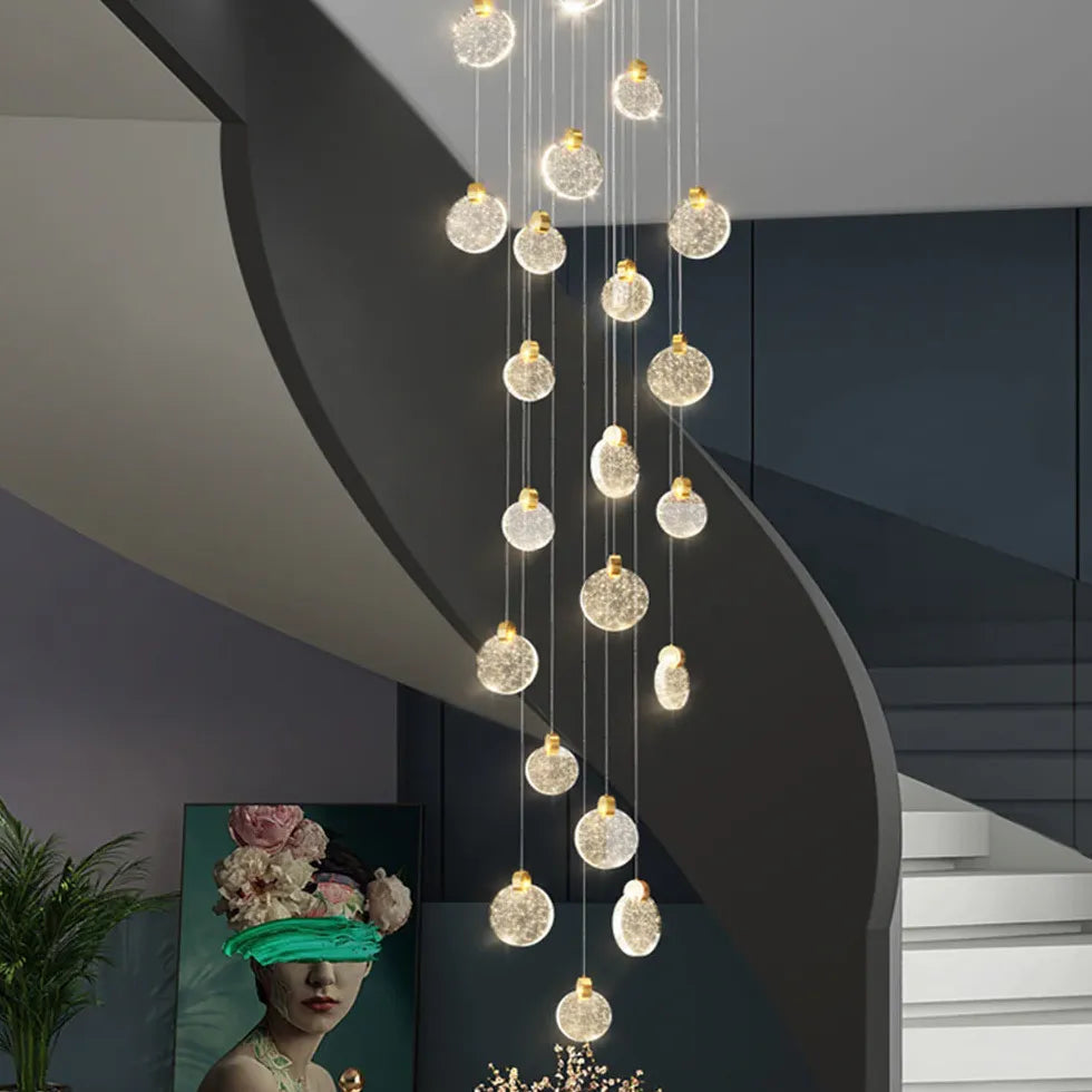 Golden Round Crystal Modern Pendant Light