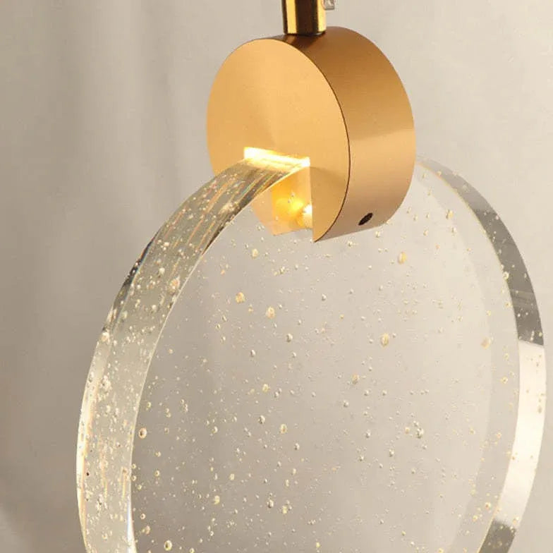 Golden Round Crystal Modern Pendant Light