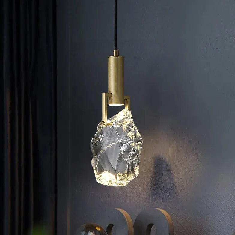 Lustre pampilles cristal moderne chambre