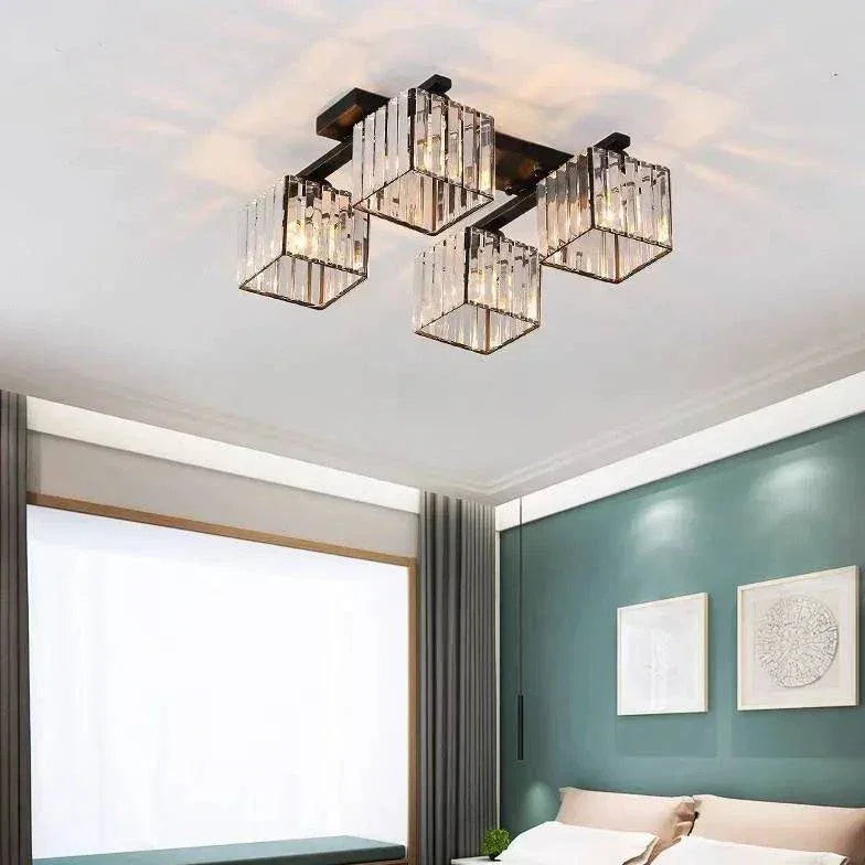 Plafonnier Laiton Design Cristal Moderne Élégant - Clowas.fr