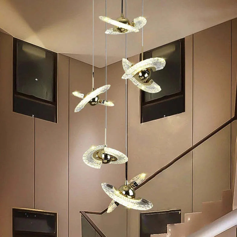 Angel Wings Shaped Crystal Pendant Light