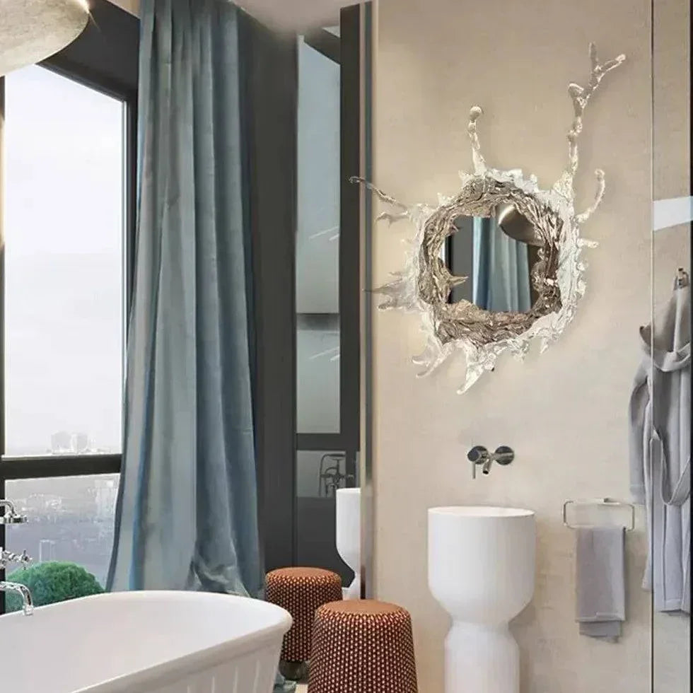 Miroir Moderne À Vagues Pour Salle De Bain - Clowas.fr