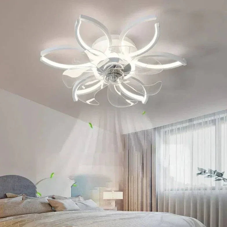 Plafonnier À Ventilateur Intelligent À Led De Conception Nordique - Clowas.fr