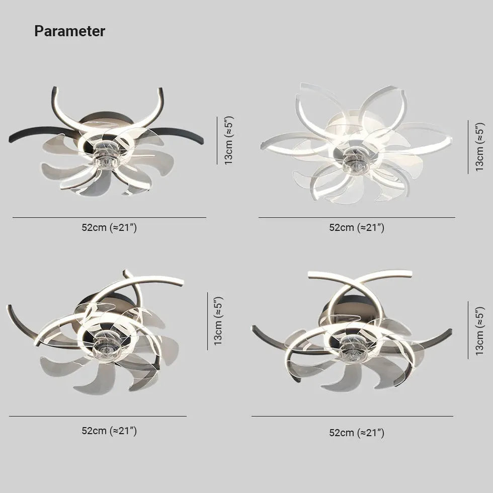 Plafonnier à ventilateur intelligent à LED de conception nordique