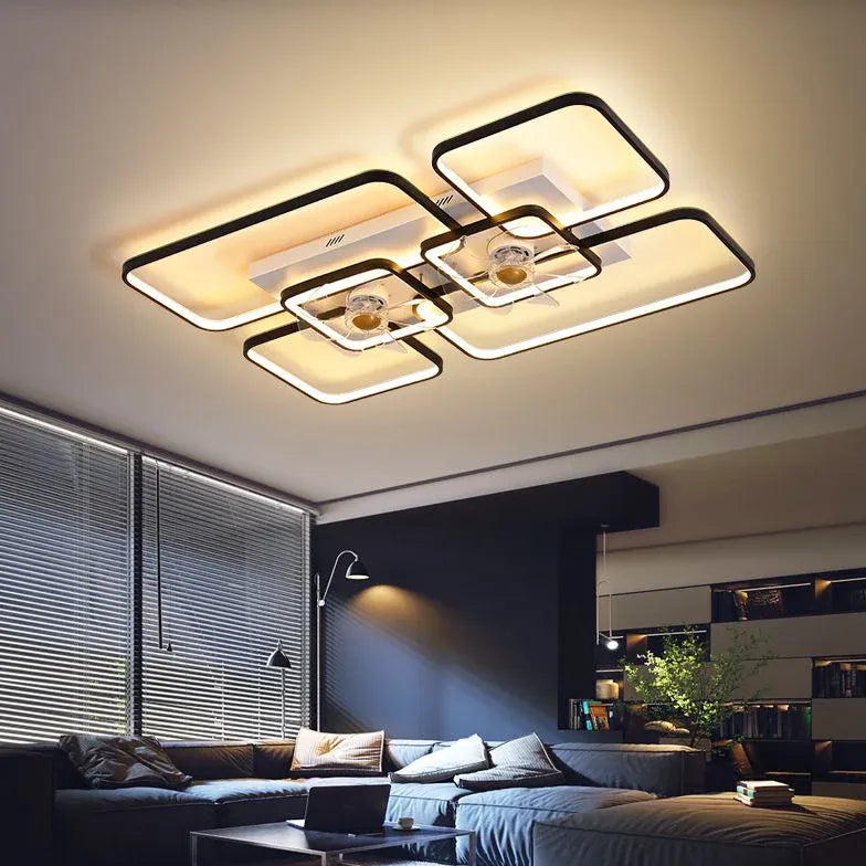 Large Two-Tone Ceiling Fan with Light