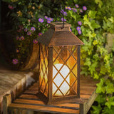 Hollow Out Flameless Candle Solar Lantern