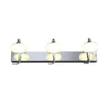 Lantern Shaped Glass Silver Bathroom Wall Lights