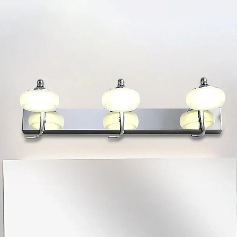 Lantern Shaped Glass Silver Bathroom Wall Lights