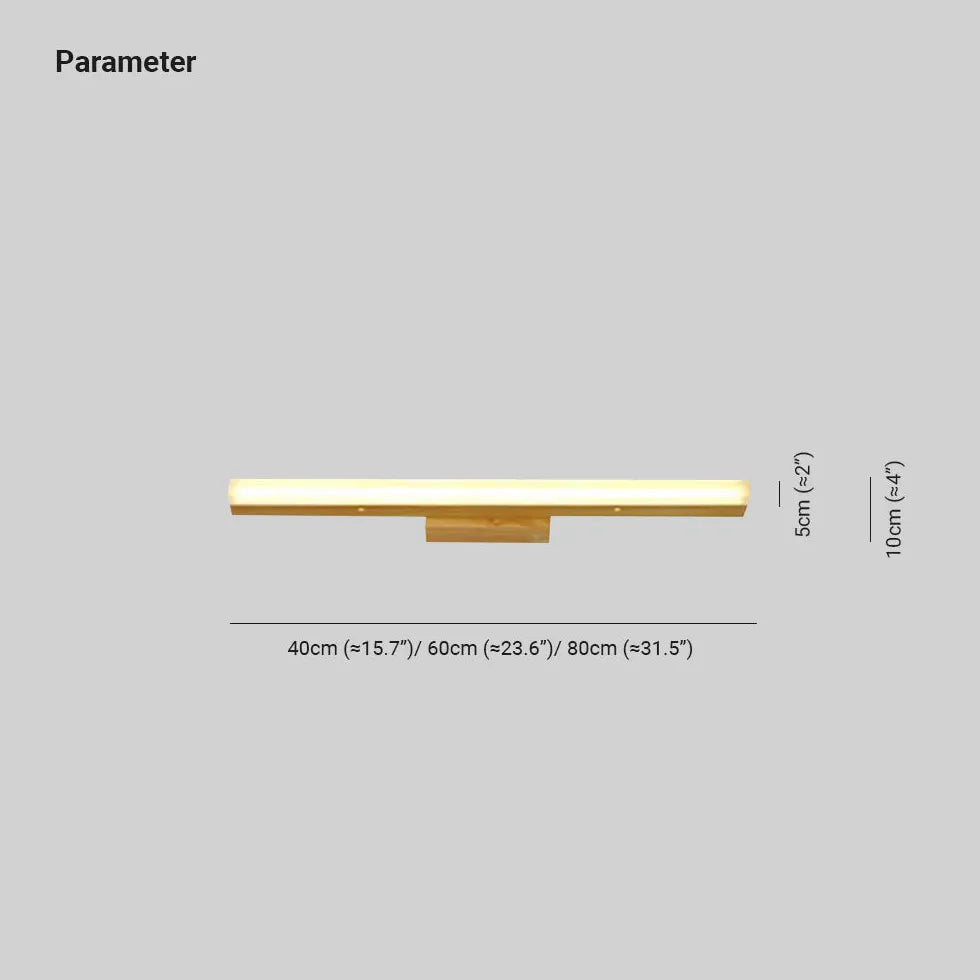 Lumières de miroir en bois à LED linéaire