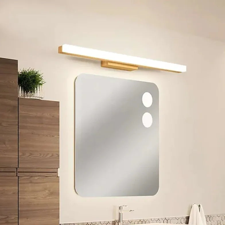 Lumières miroir de salle de bain modernes en bois concis