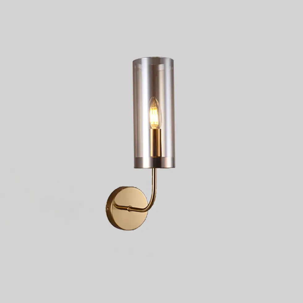 Cylindrical Glass Living Room Wall Light