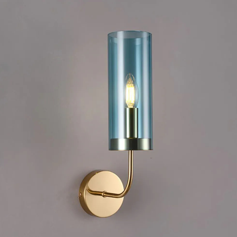 Cylindrical Glass Living Room Wall Light