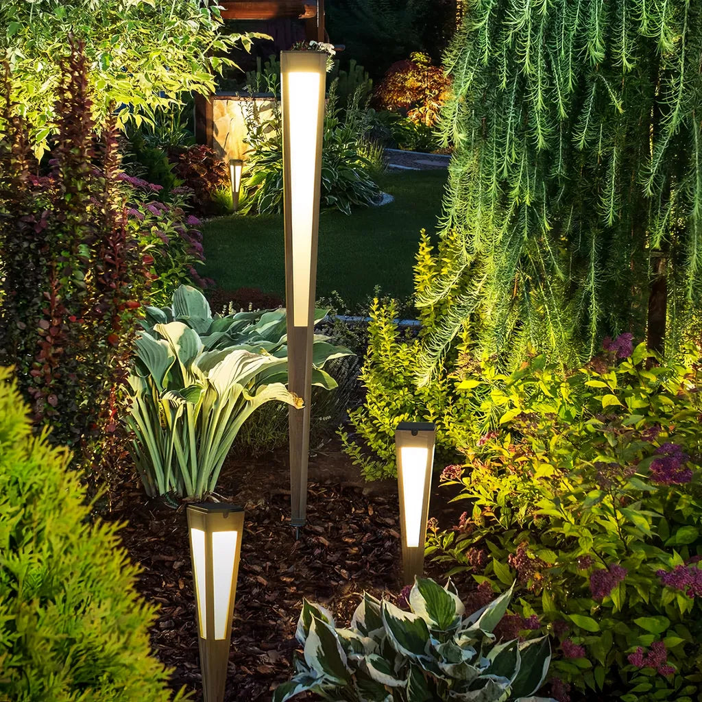 Lampe Décorative de Jardin Solaire Moderne Conique pour Allée Extérieure