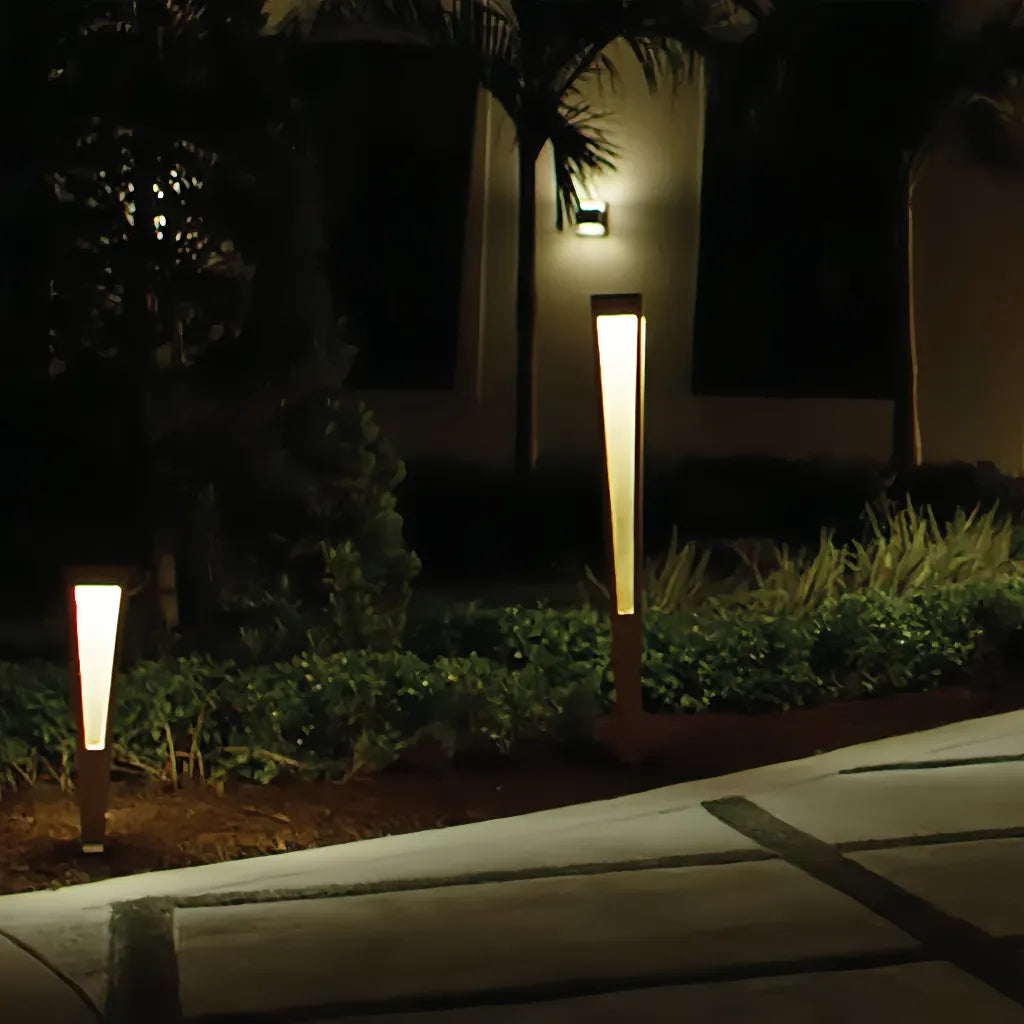Lampe Décorative de Jardin Solaire Moderne Conique pour Allée Extérieure