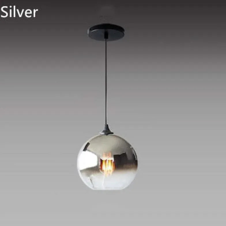 Single Head Metal Sphere Modern Pendant Light