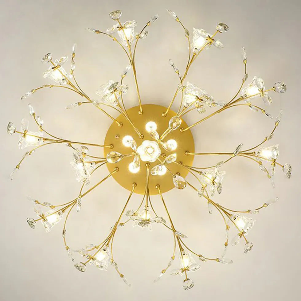 Crystal Flower Modern Luxurious Ceiling Light