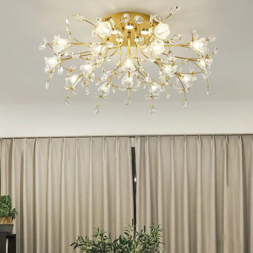 Crystal Flower Modern Luxurious Ceiling Light